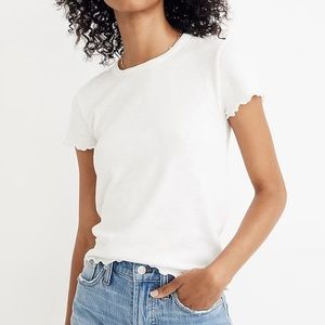 MADEWELL BABY TEE WHITE FRILL
